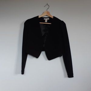 Crop long sleeve tux style jacket